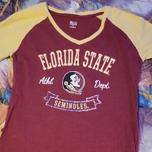Knights Apparel Maroon and Yellow Florida State Long Sleeve Tee